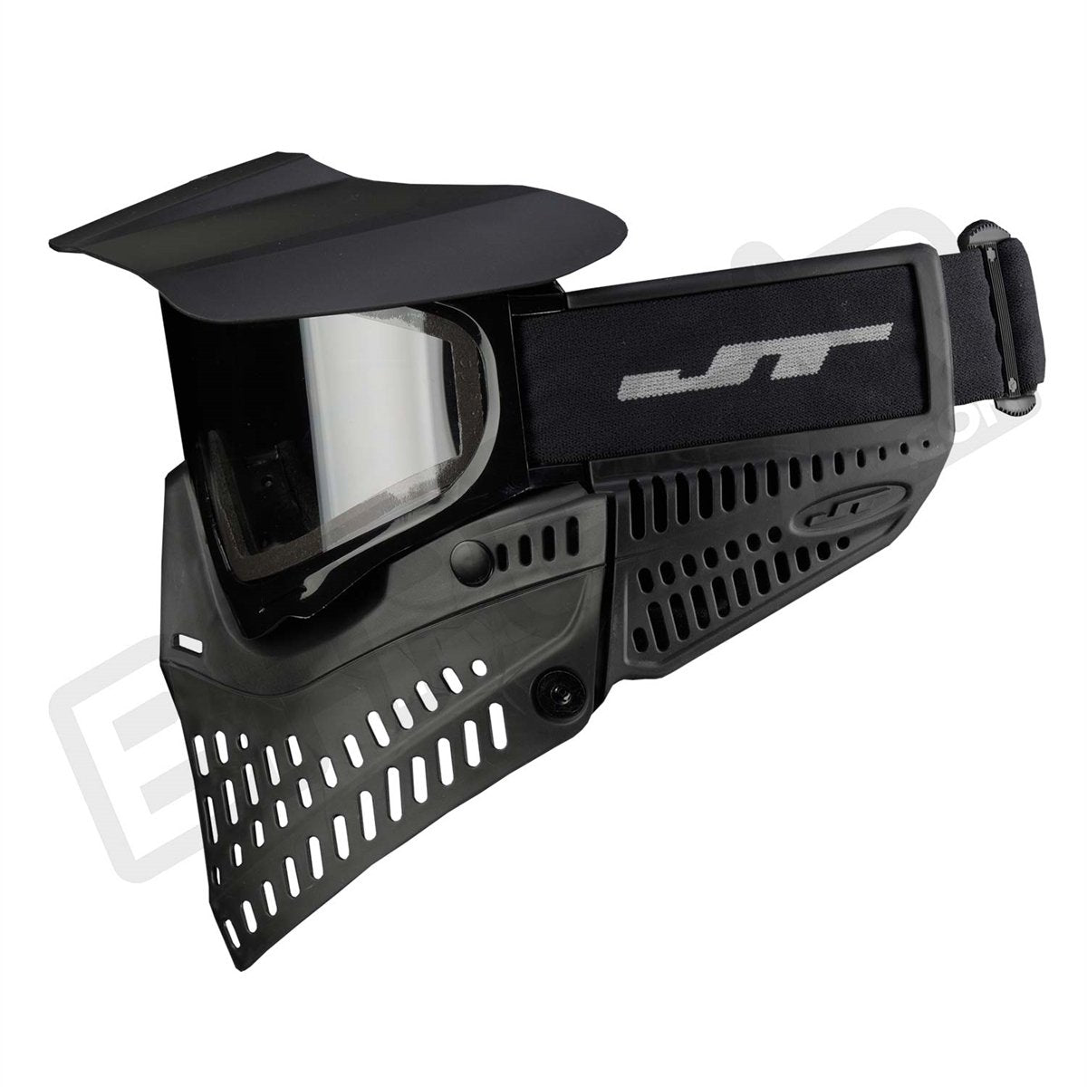 The JT ProFlex in black facing the right. This photo shows off the ventilation the faceplate offer, giving superior breathability.