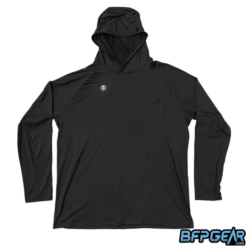 The Infamous Lightweight hoodie in black. Thin material that is weather resistant, soft, and very comfortable. 