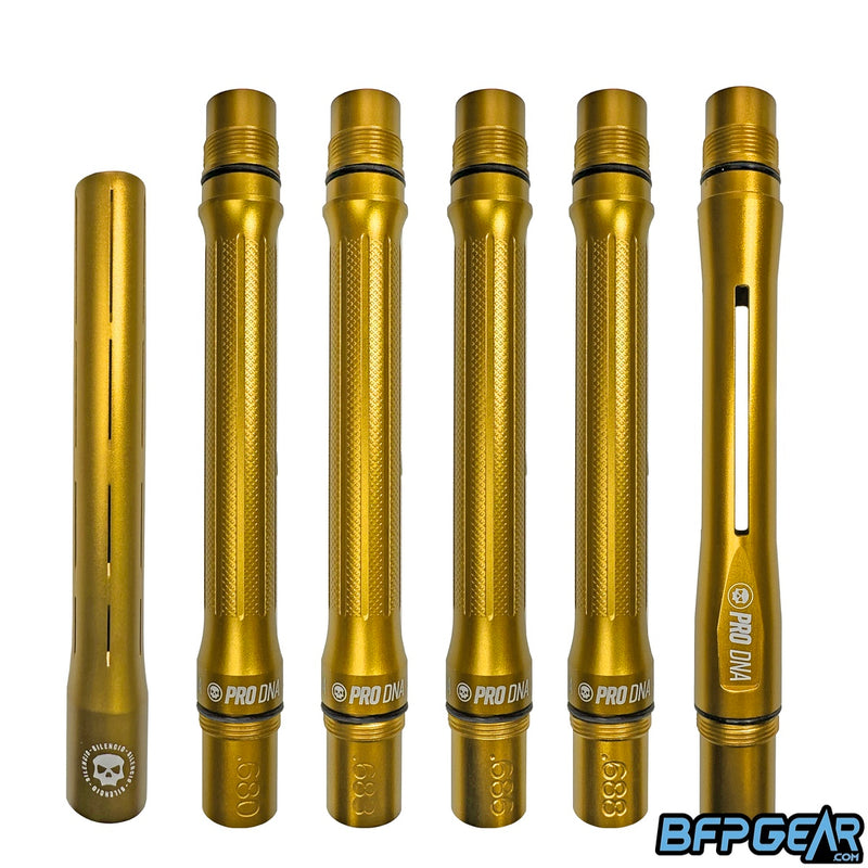 Dust Gold PRO DNA Silencio Full Barrel Kit showing barrel backs with sizing and tip.