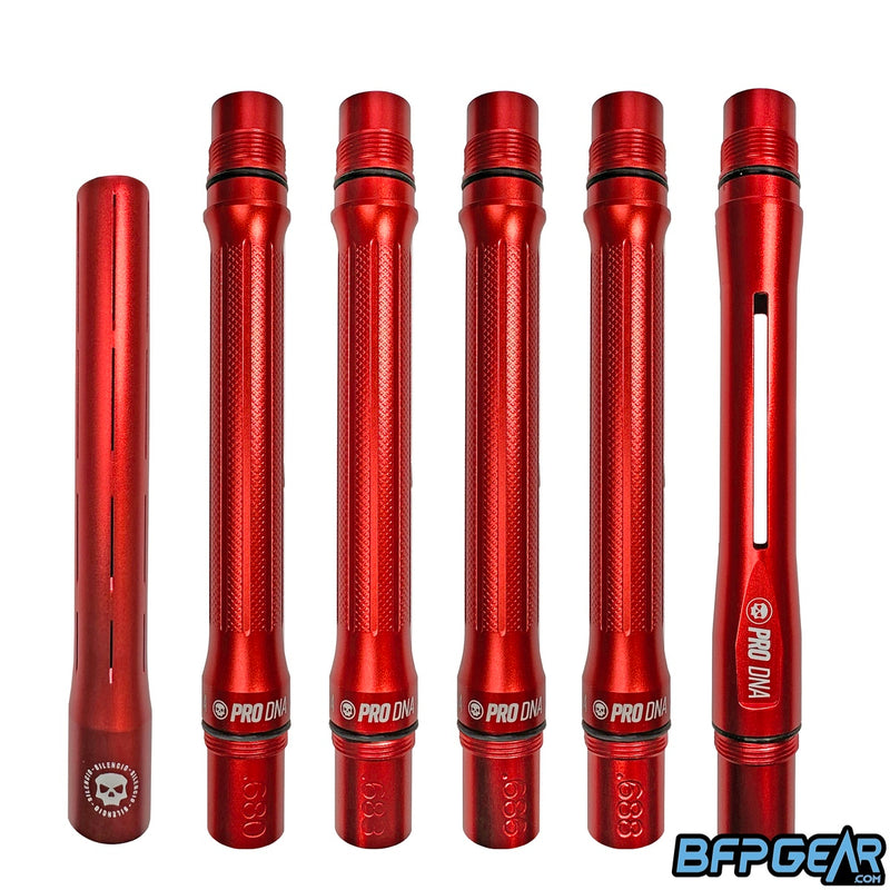 Dust Red PRO DNA Silencio Full Barrel Kit showing barrel backs with sizing and tip.