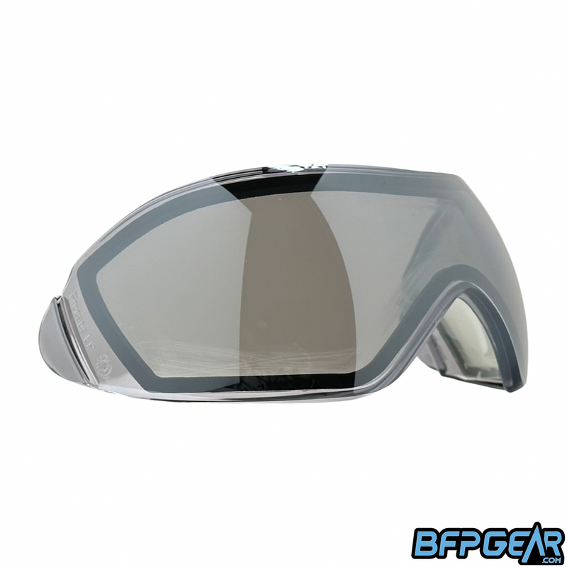 The V-Force Grill lens in Semi Revo HD Mirror. The outside finish of the lens is a silver mirror that is transparent.