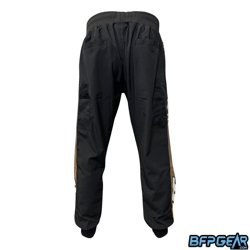 Rear view of the XSV 22 Joggers. Two pockets on the back, with two sleeves near the knee to store a barrel swab
