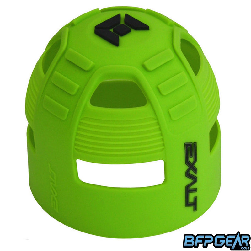 The Exalt Tank Grip in Lime. The top of the tank grip has Exalt's insignia on it.