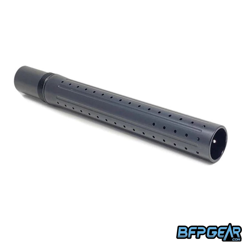 The acculock RAIL barrel tip in dust black. In between the porting are some cuts that almost go to the very tip of the barrel.
