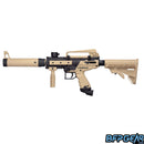 Tippmann Cronus Tactical Paintball Gun in black and tan with multiple picatinny rails, a mock silencer, and a carry handle.